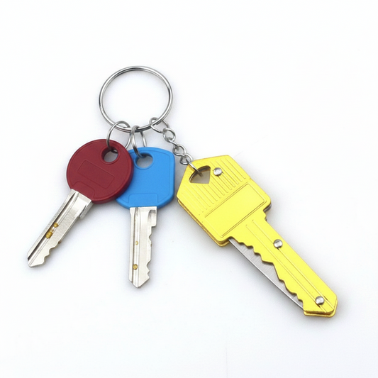 Gold Mini Key Shaped Folding Knife Keychain