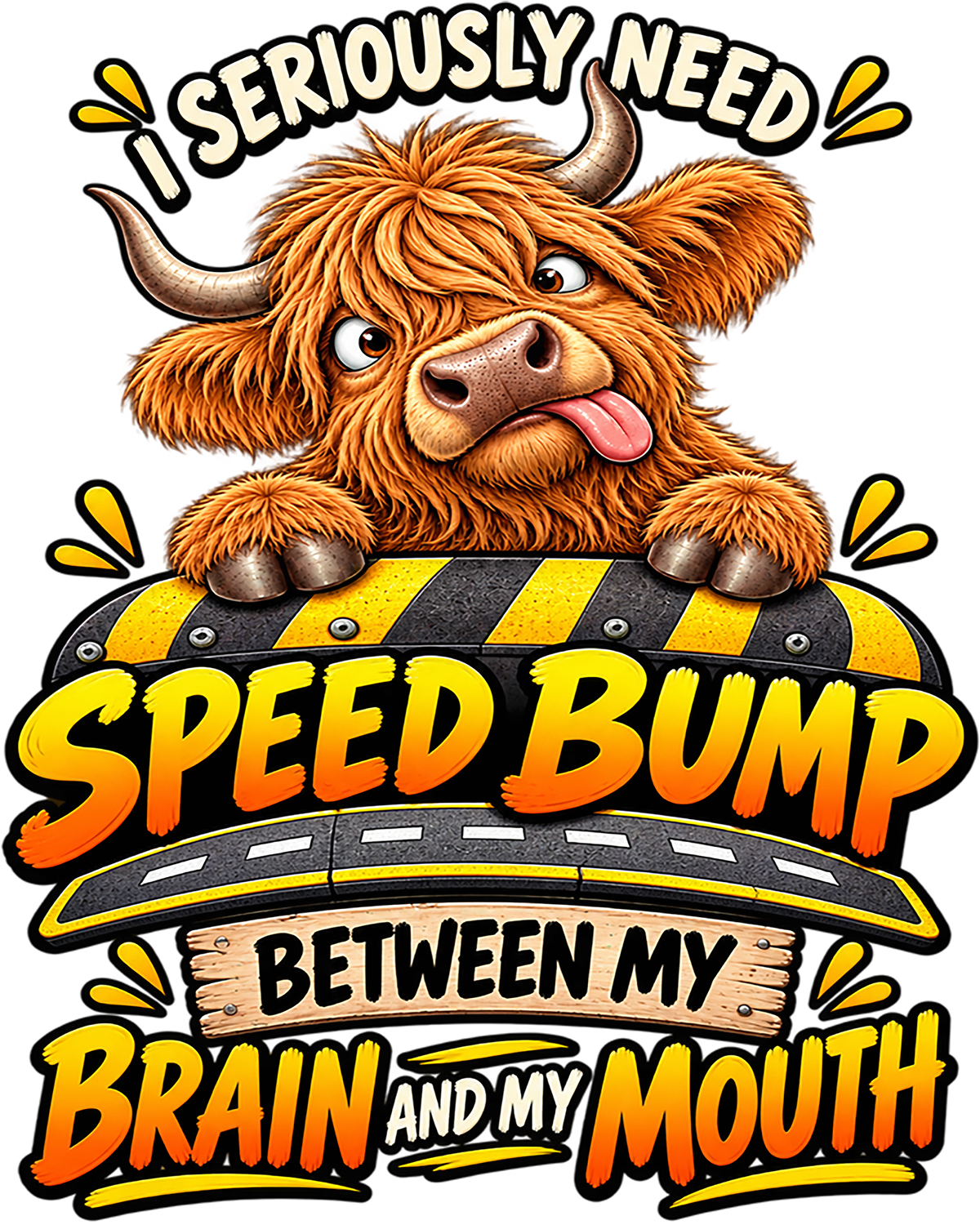 Highland Cow - Speed Bump - T-shirt