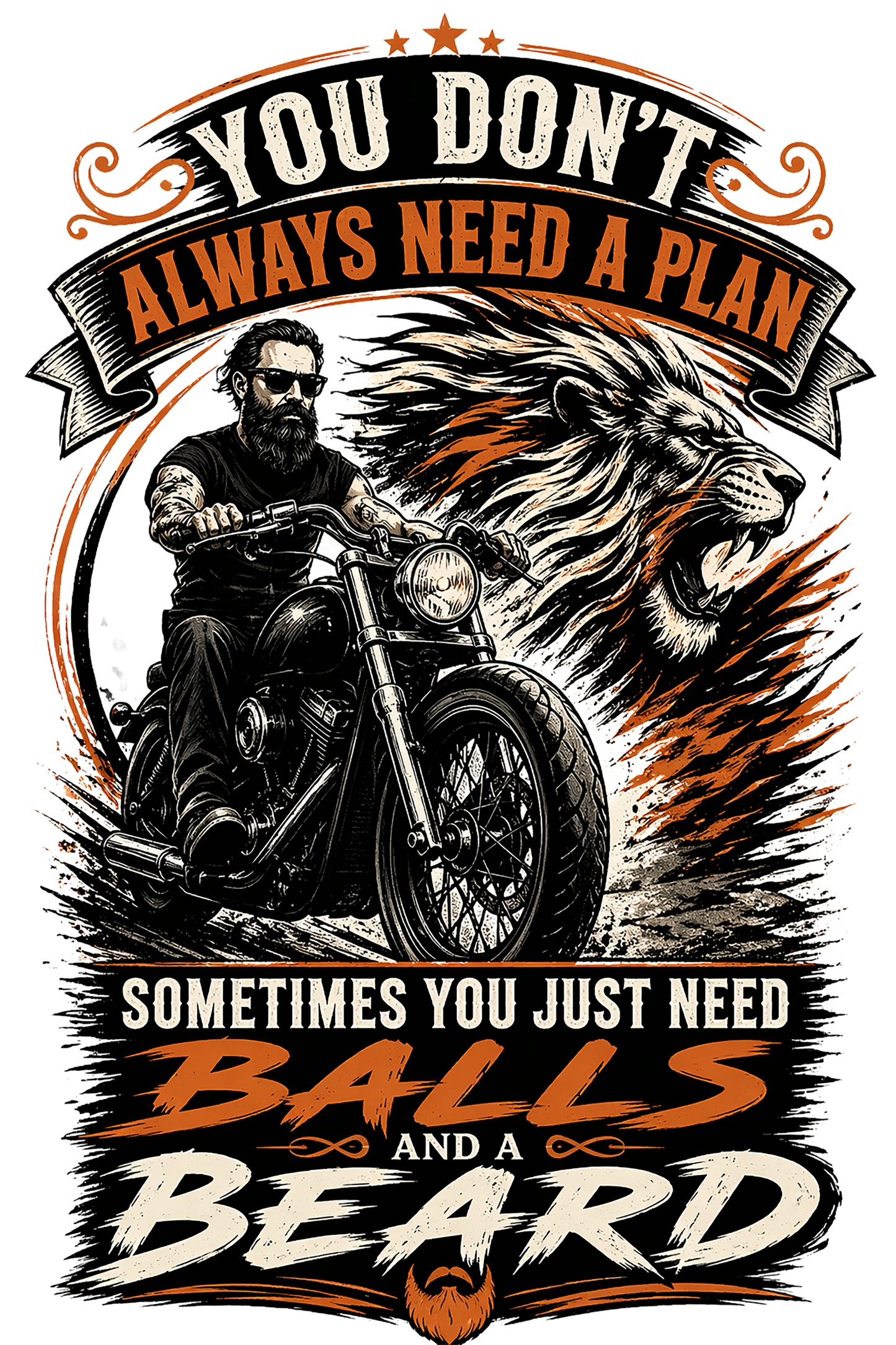 T-Shirt - Motorcycle - Balls & Beard