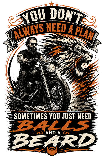 T-Shirt - Motorcycle - Balls & Beard