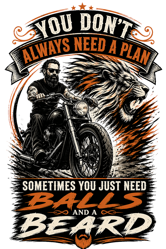 T-Shirt - Motorcycle - Balls & Beard