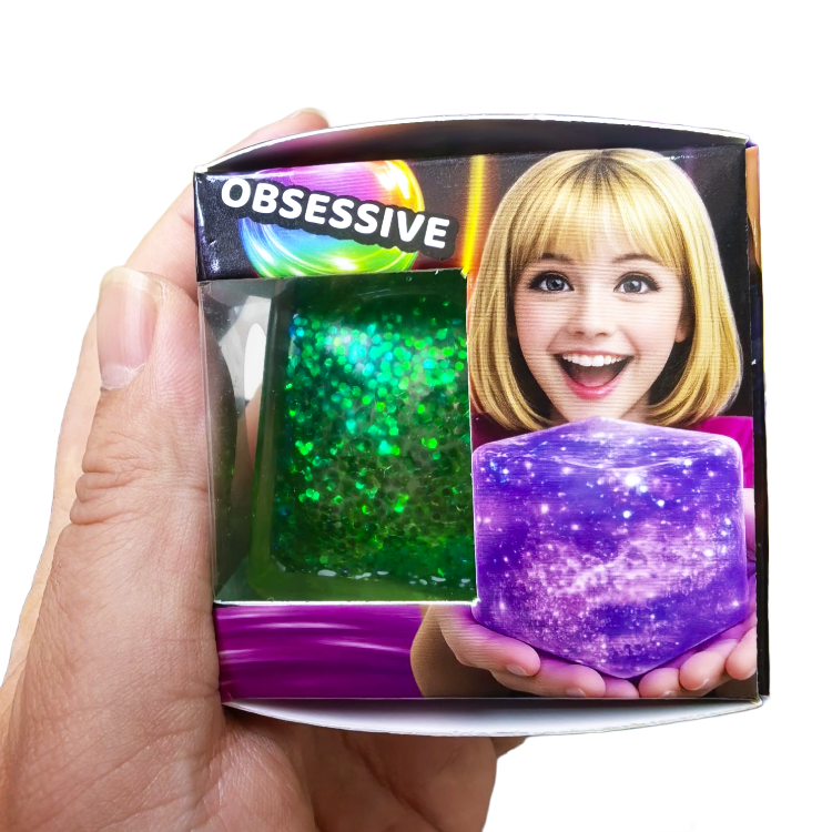 Fun Doh Squish & Squeeze Sparkle Cube Fidget Toy- 12/Display: Wholesale Price