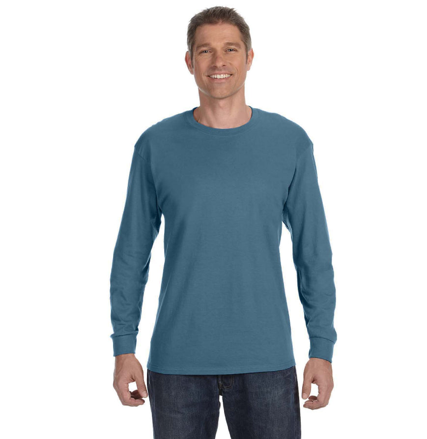 Gildan G540 long-sleeve T-shirt in Indigo Blue