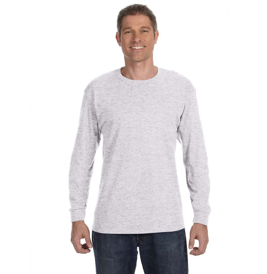 Gildan G540 long-sleeve T-shirt in Ash Grey