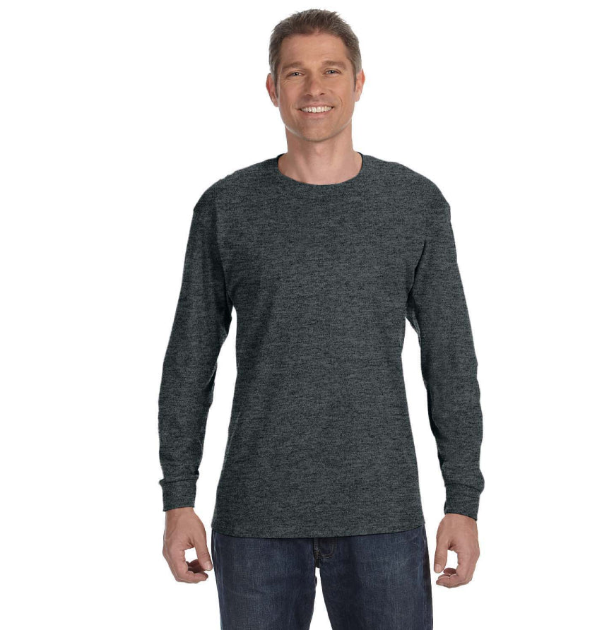 Gildan G540 long-sleeve T-shirt in Dark Heather