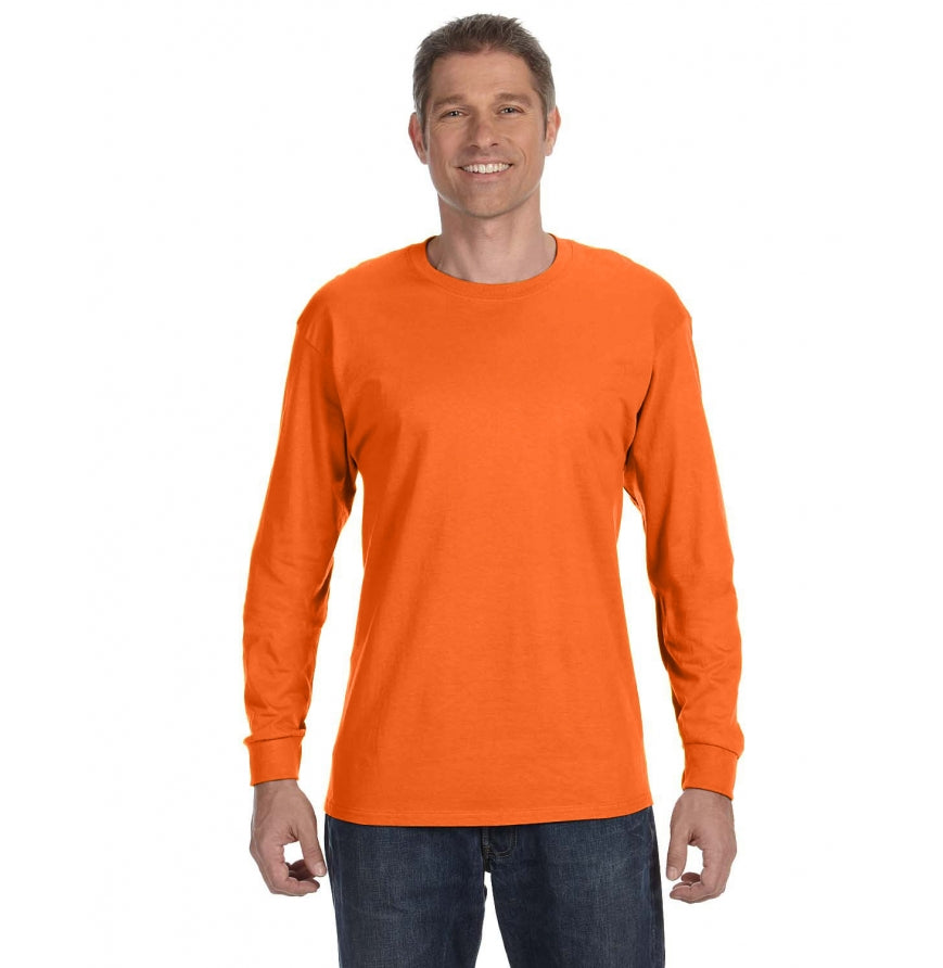 Gildan G540 long-sleeve T-shirt in Safety Orange