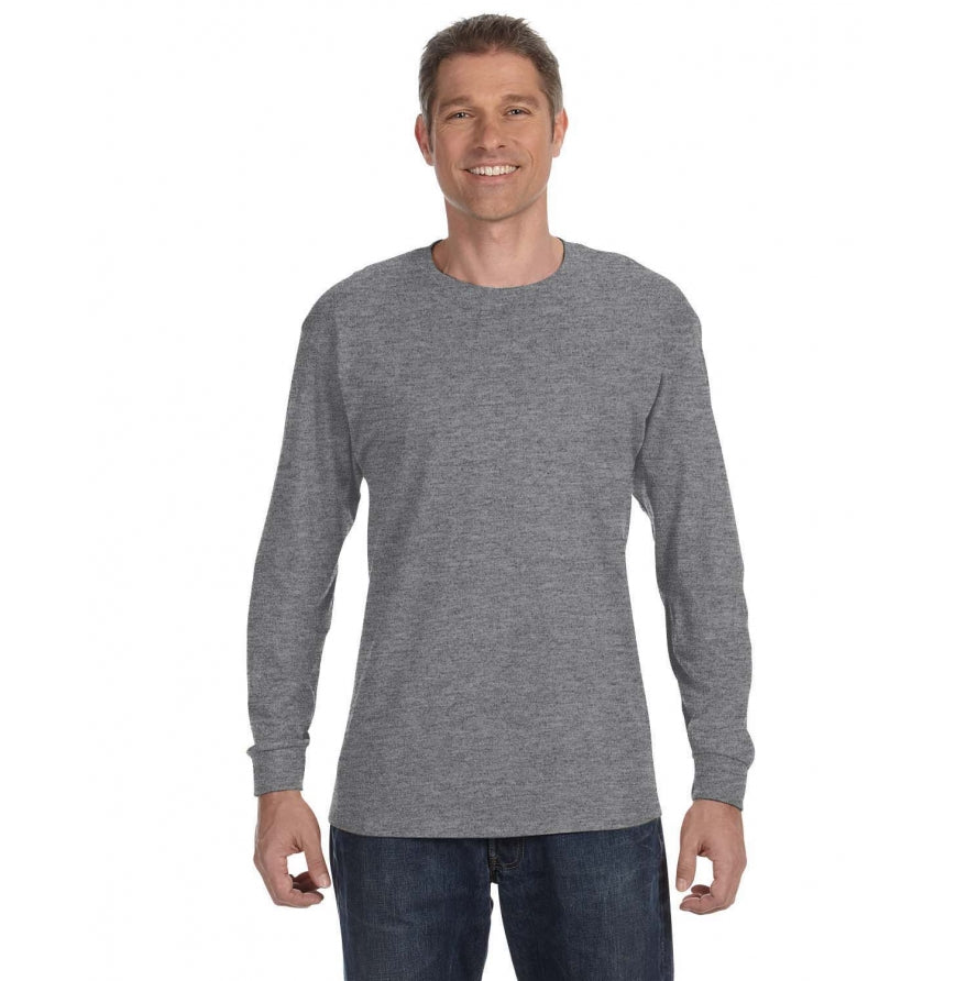 Gildan G540 long-sleeve T-shirt in Graphite Heather