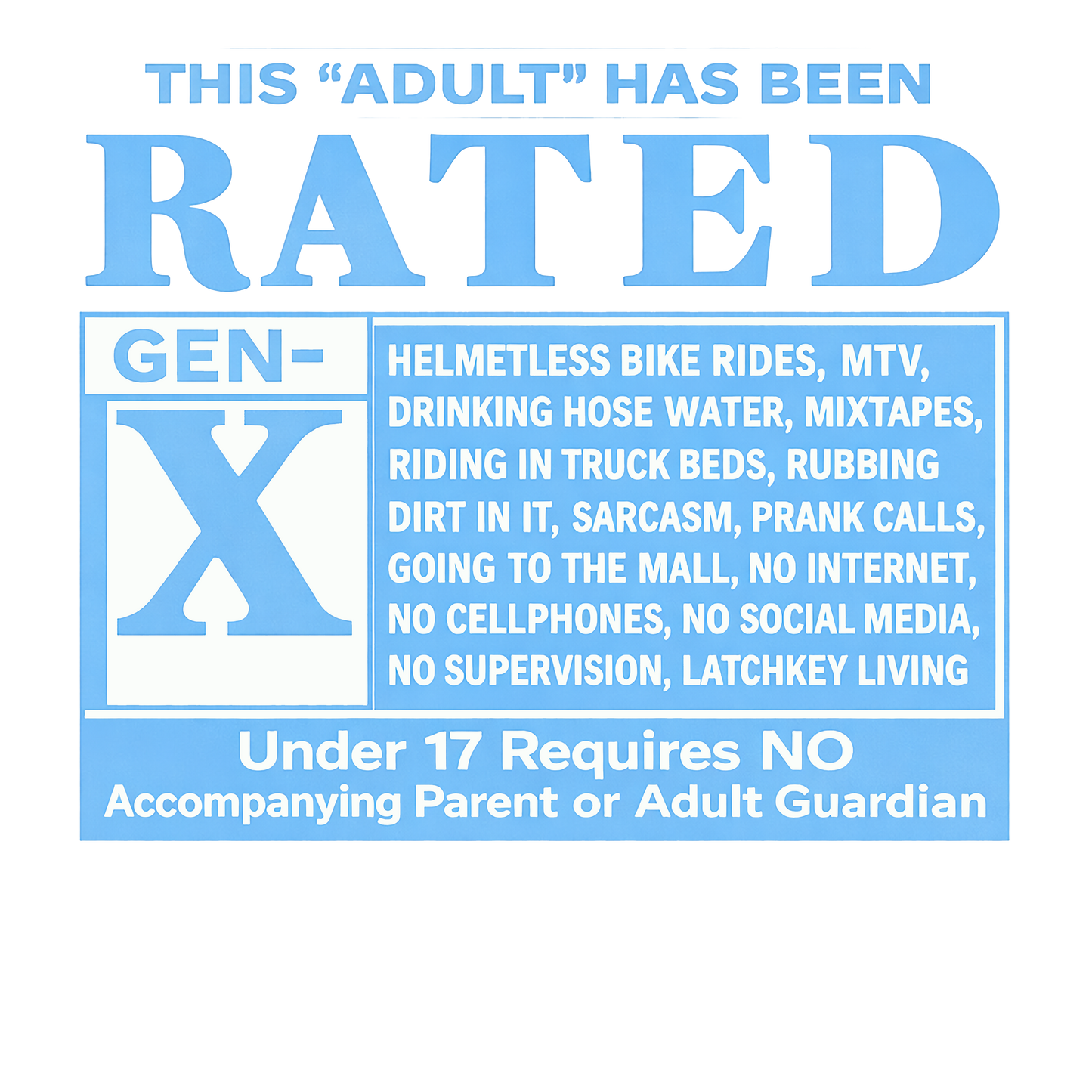 T-Shirt - Gen X - Rated GenX