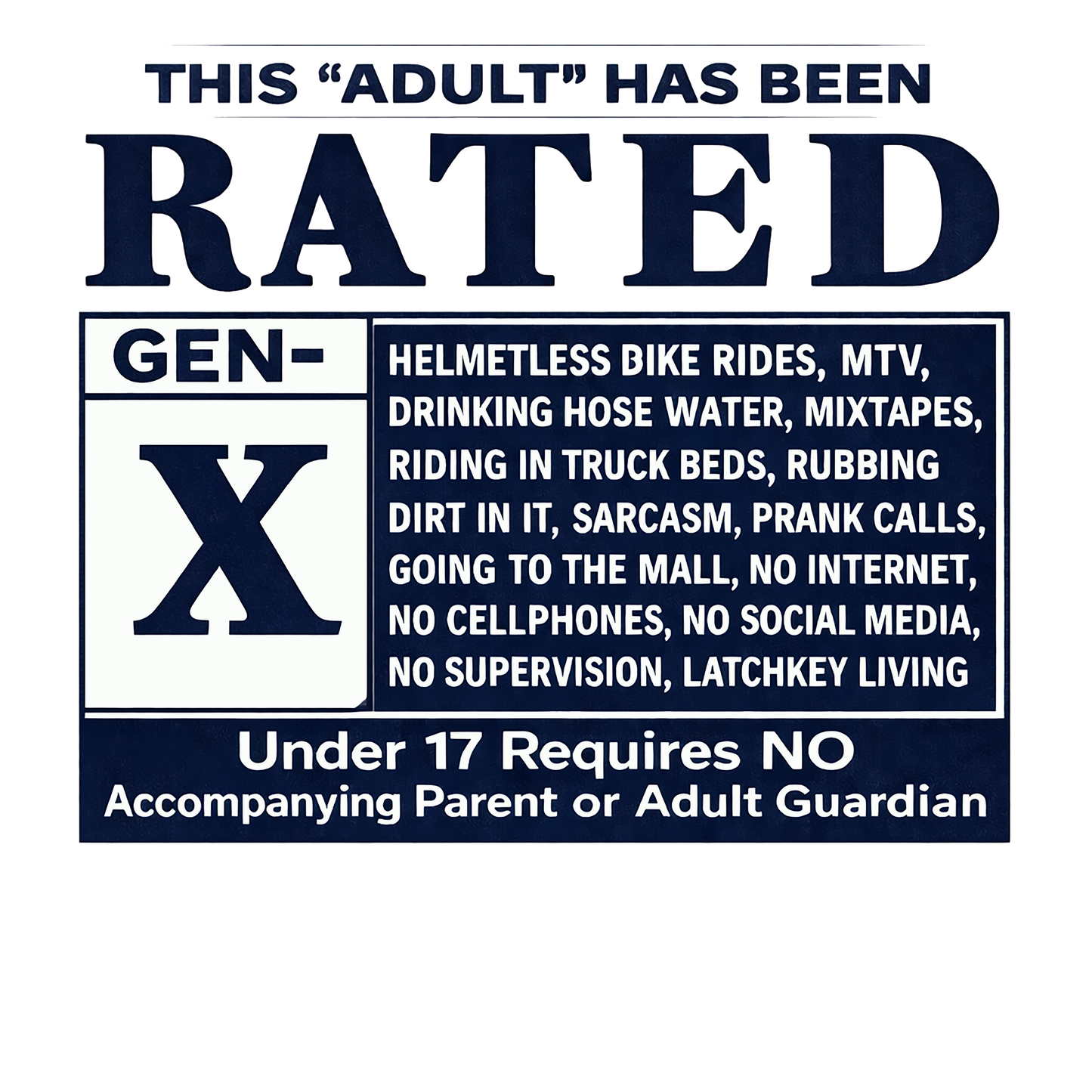 T-Shirt - Gen X - Rated GenX (v2)