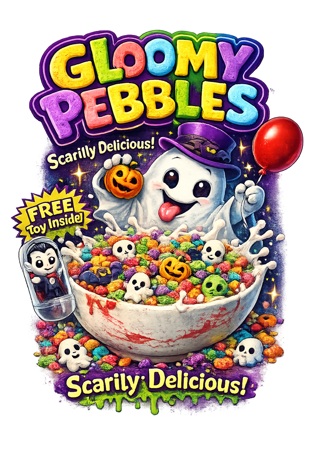 T-Shirt - Gloomy Pebbles - Cereal Killer Collection (v2)
