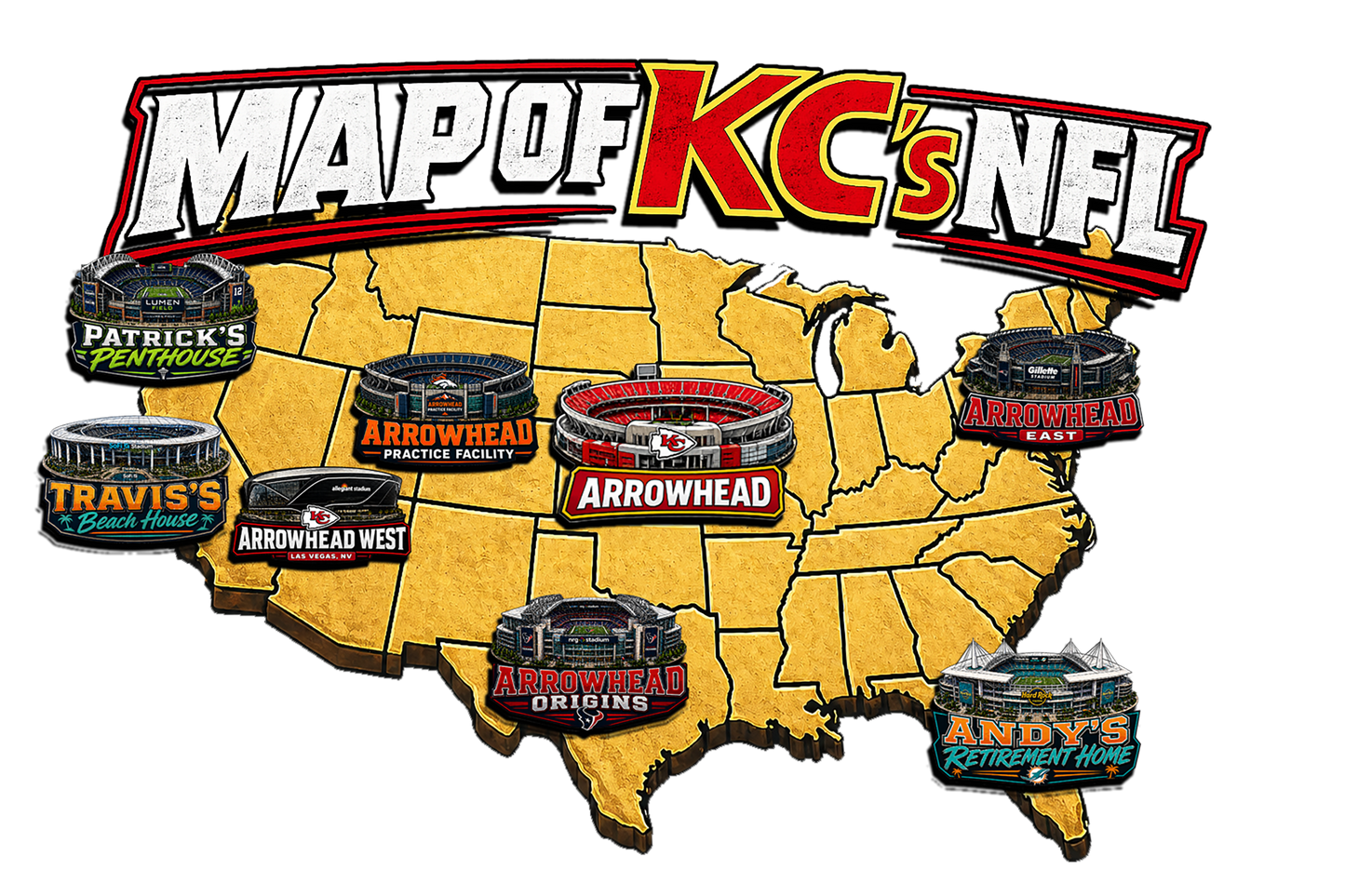T-Shirt - NFL - Map of KC's NFL