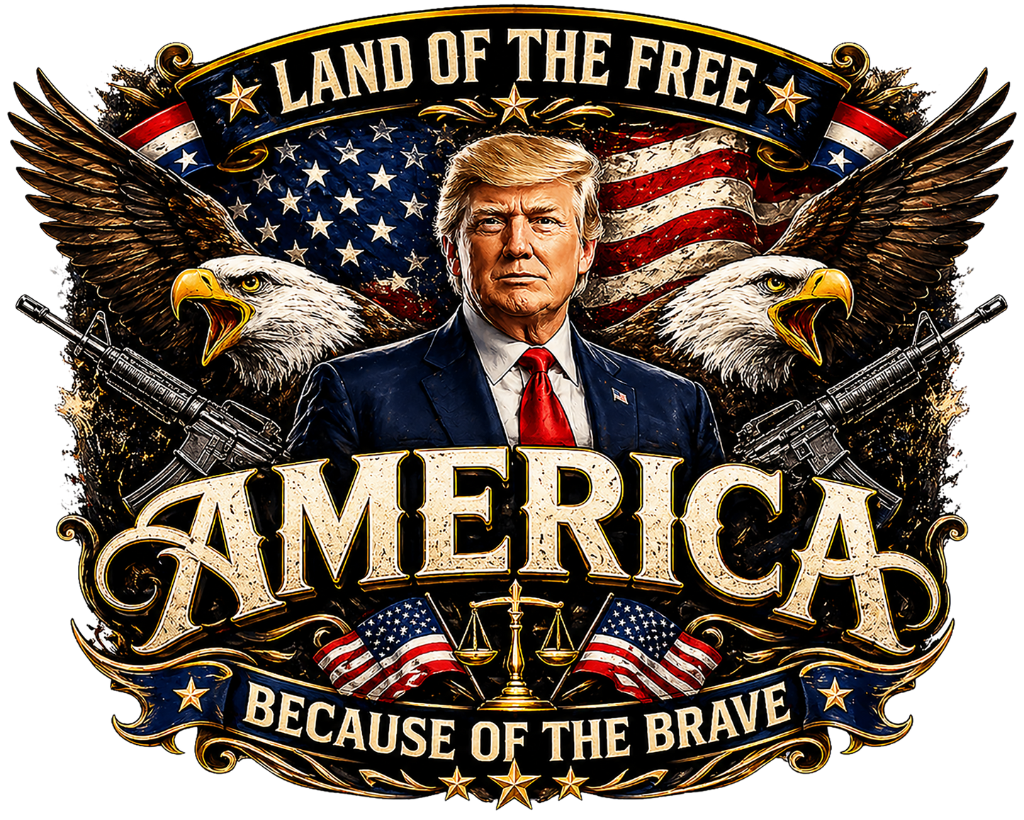 T-Shirt - Trump - Because of the Brave