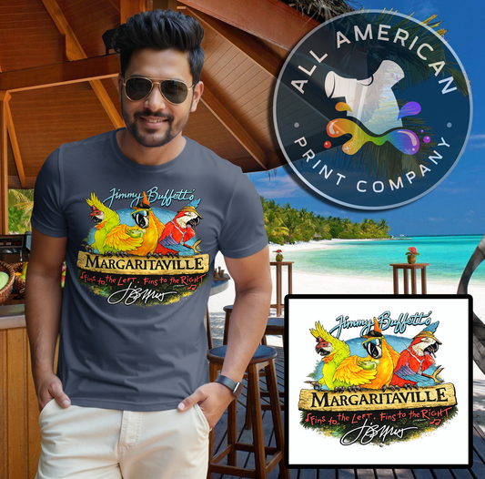 Jimmy Buffet - Margaritaville - Left & Right Vintage Style T-Shirt