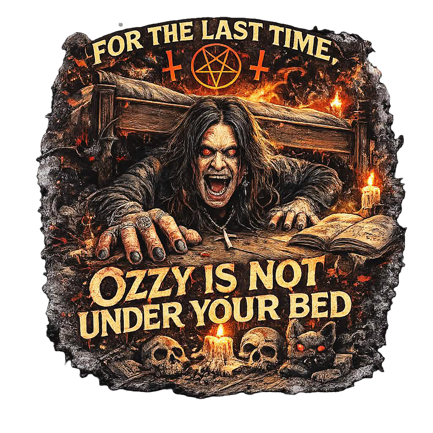 Ozzy Under your Bed Vintage Style T-Shirt