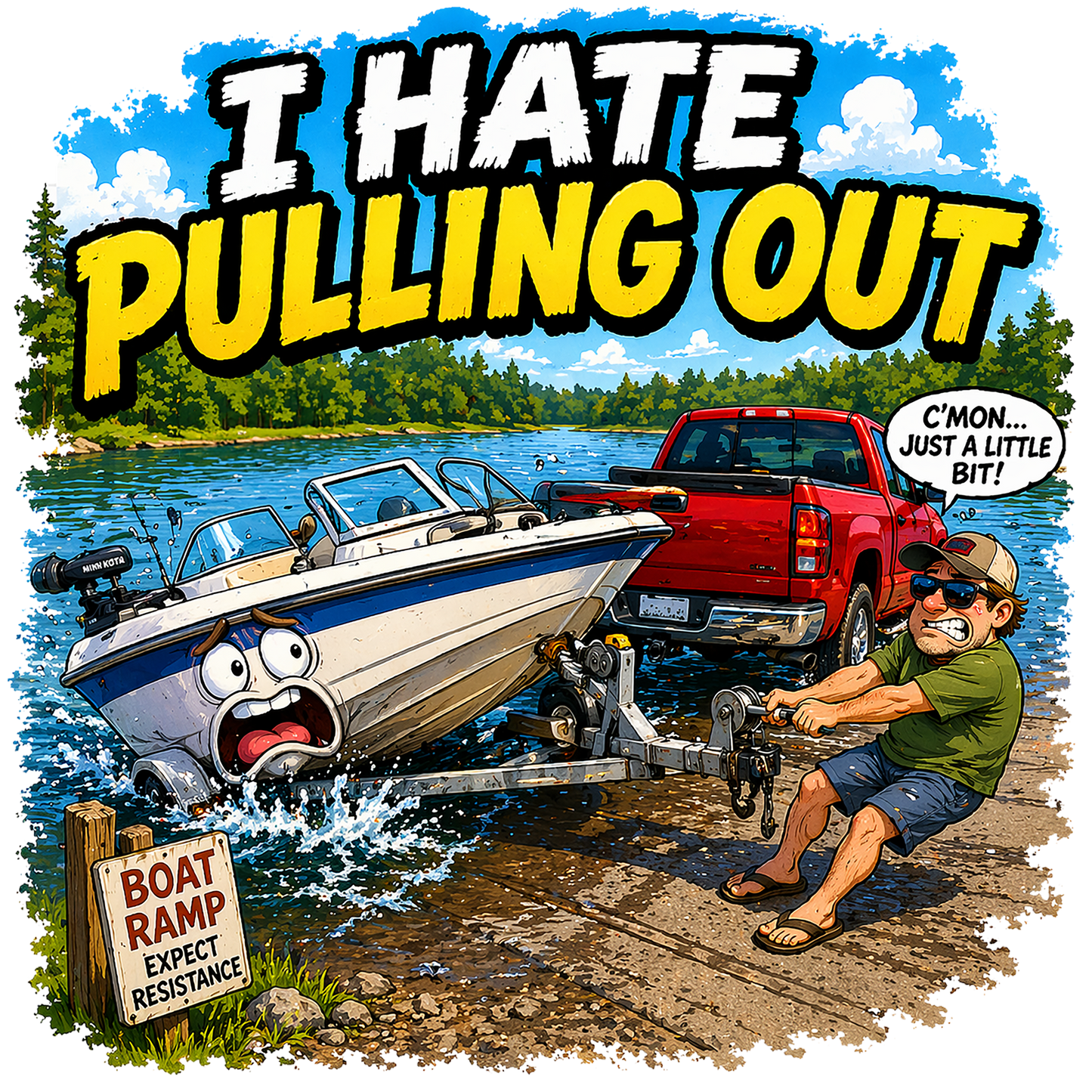 T-Shirt - Fishing - Pulling Out