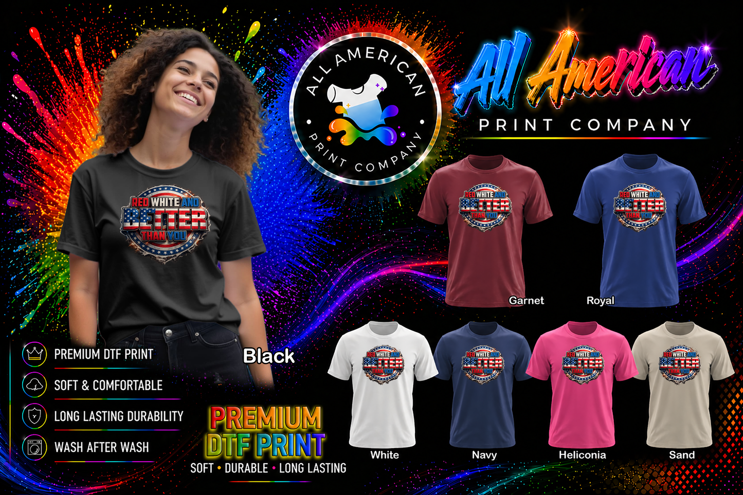 T-Shirt - Red, White & Better