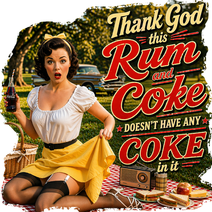 T-Shirt - Rum & Coke - Retro Housewife Designs