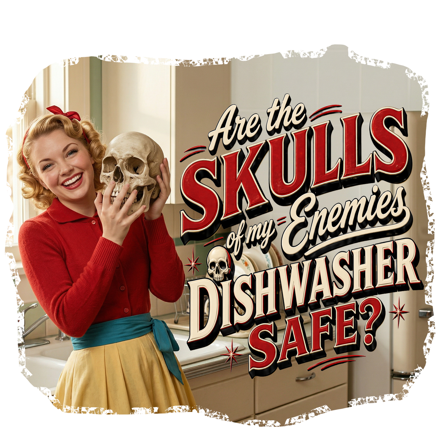 T-Shirt - Skulls of Enemies (v2) - Retro Housewife Designs