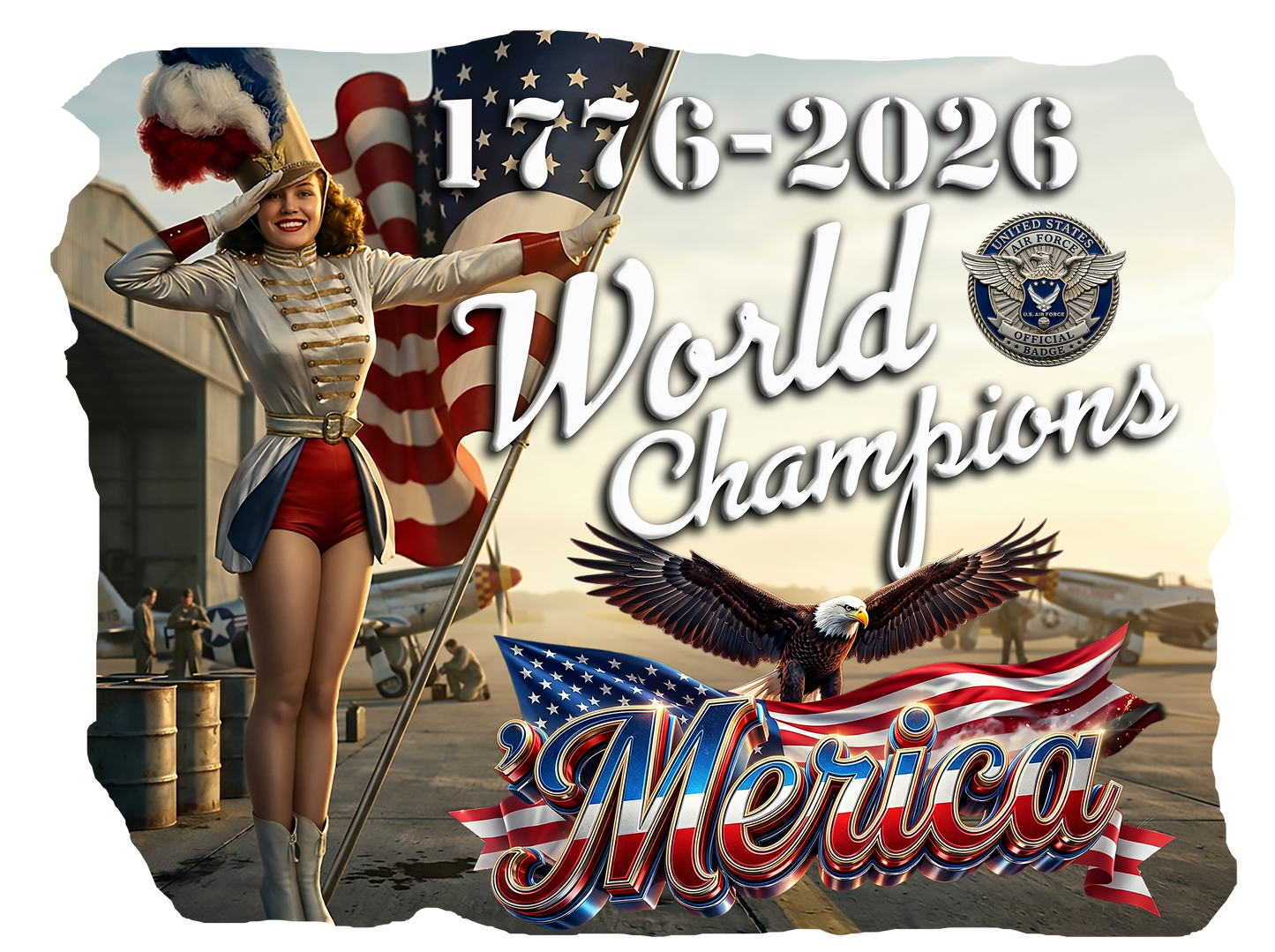T-Shirt - World Champions USAF - Retro Housewife Designs