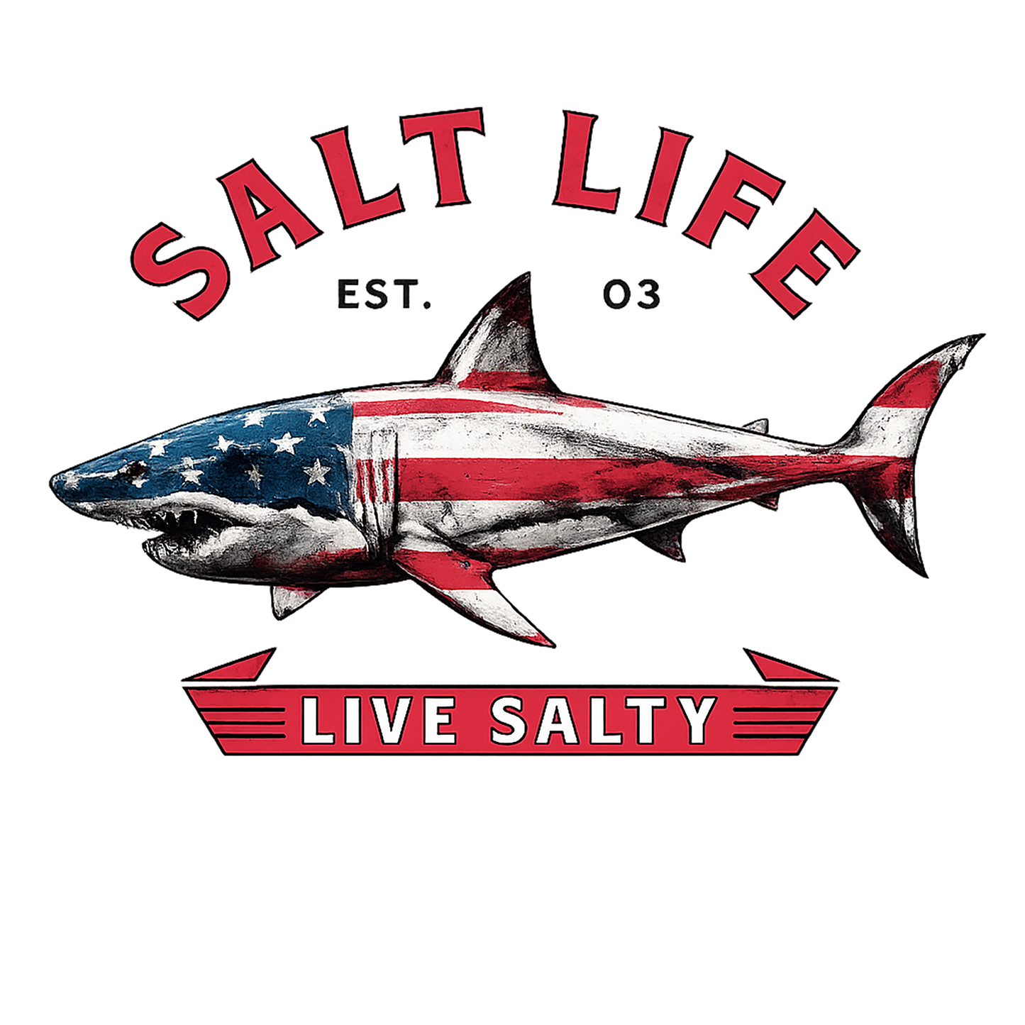 T-Shirt - Salt Life - Flag Shark