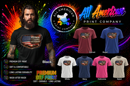 T-Shirt - Father, Husband, Veteran