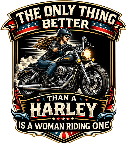 T-Shirt - Woman on a Harley